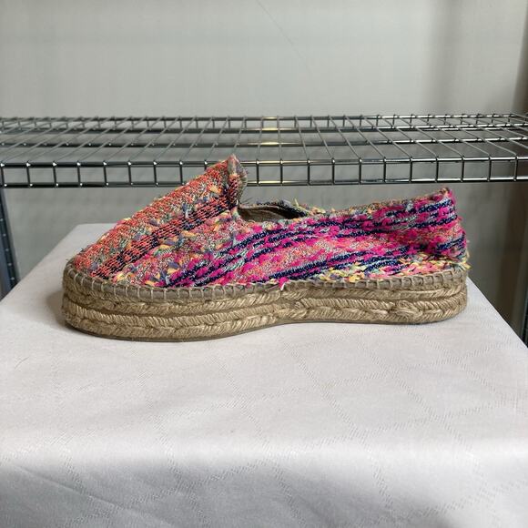Manebi Ibiza Neon Tweed Espadrilles Size 36/5.5 Beachy Resort Euro Summer Casual - Picture 5 of 7